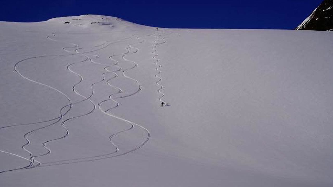 Pulverschnee Abfahrten in Spitzbergen