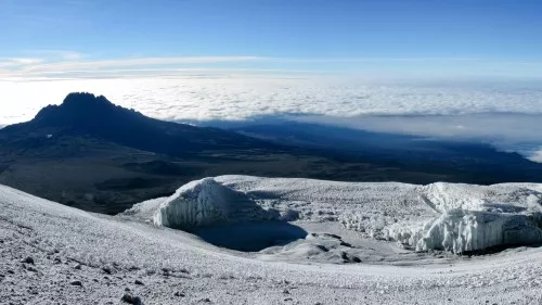 Gletscher am Gipfel des Kilimanjaro Kilimanjaro Besteigung