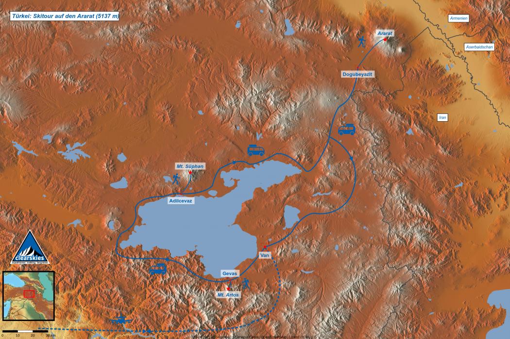 karte Ararat skitour